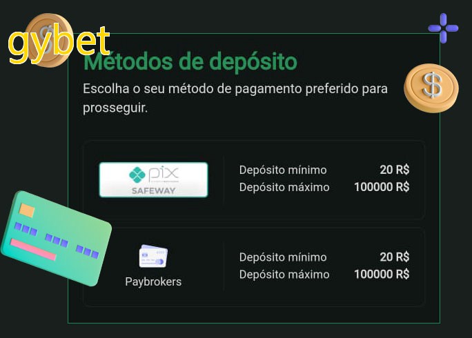 O cassino gybetbet oferece uma grande variedade de métodos de pagamento